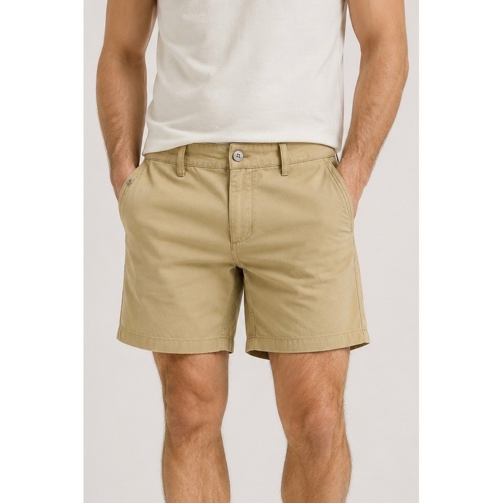 Tasc Performance Tailored Shorts Mens 34 Khaki Bamboo Blend Stretch Active
